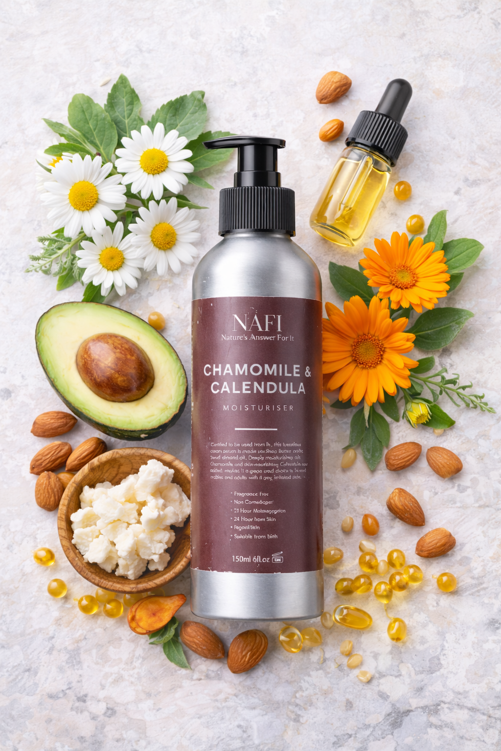 Head-to-Toe Moisturizing Serum | Organic Chamomile & Calendula Moisturizer (150ml)