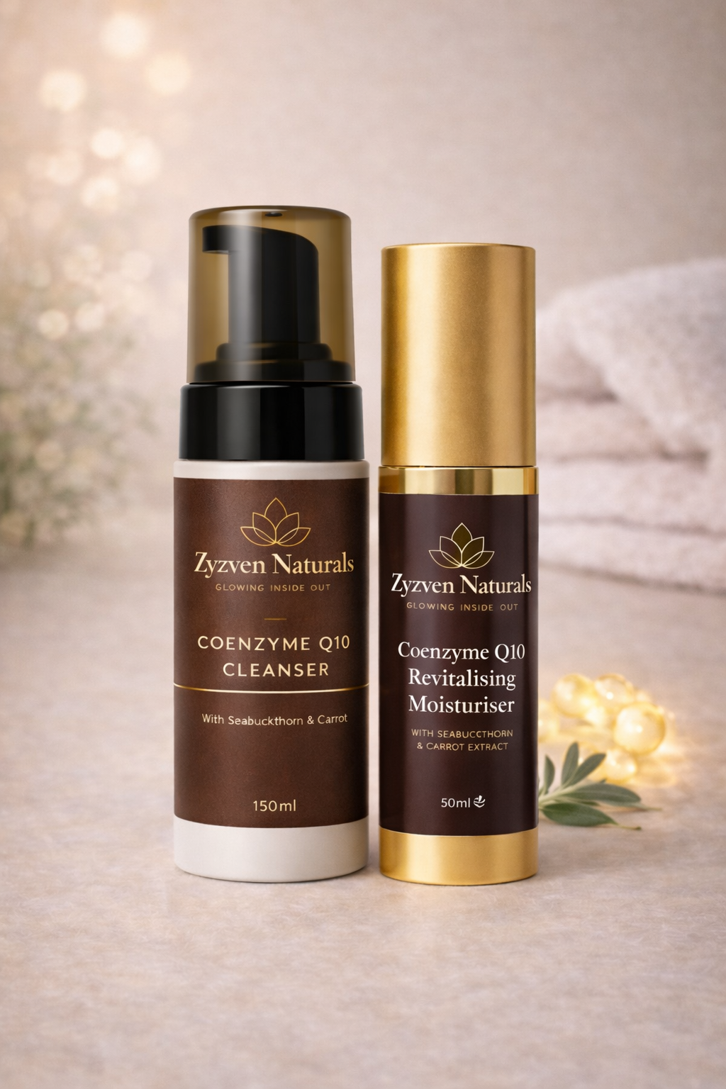 Coenzyme Q10 Moisturizer | Organic Anti-Aging Face Cream with Sea Buckthorn & Carrot (50ml)