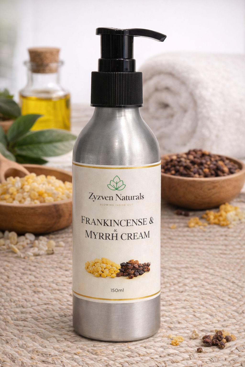 Frankincense & Myrrh Face & Body Cream (200ml) | Hydrating Moisturizer with Shea Butter, Rosehip & Avocado Oil