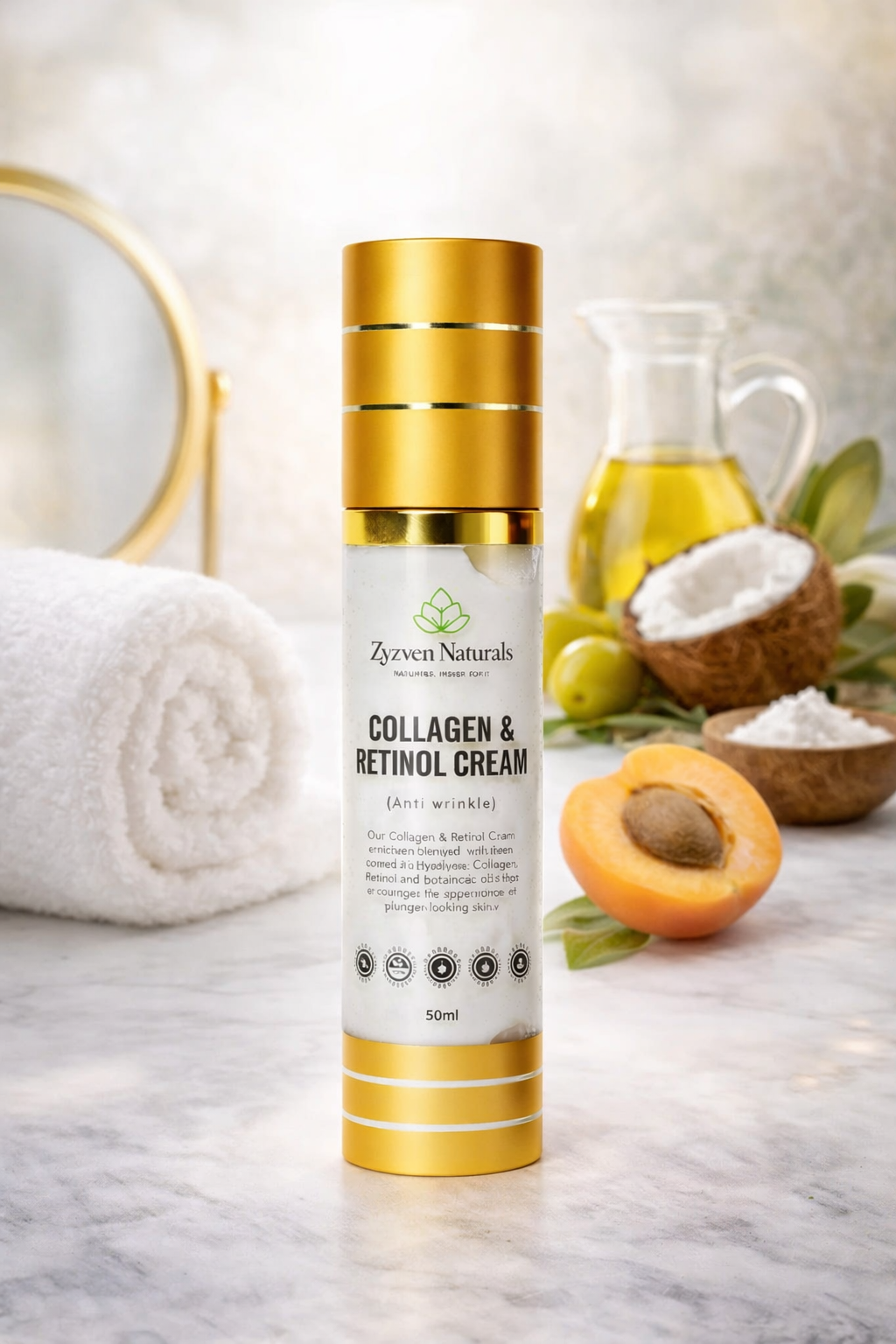 Collagen & Retinol Moisturizer | Organic Anti-Aging Face Cream (50ml)
