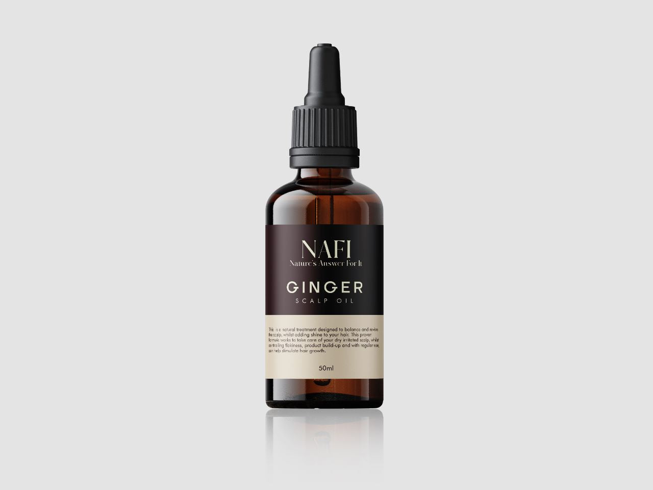 Ginger Scalp Oil (50ml) | Hair Growth & Dandruff Support with Ginger, Rosemary & Black Seed Oil
