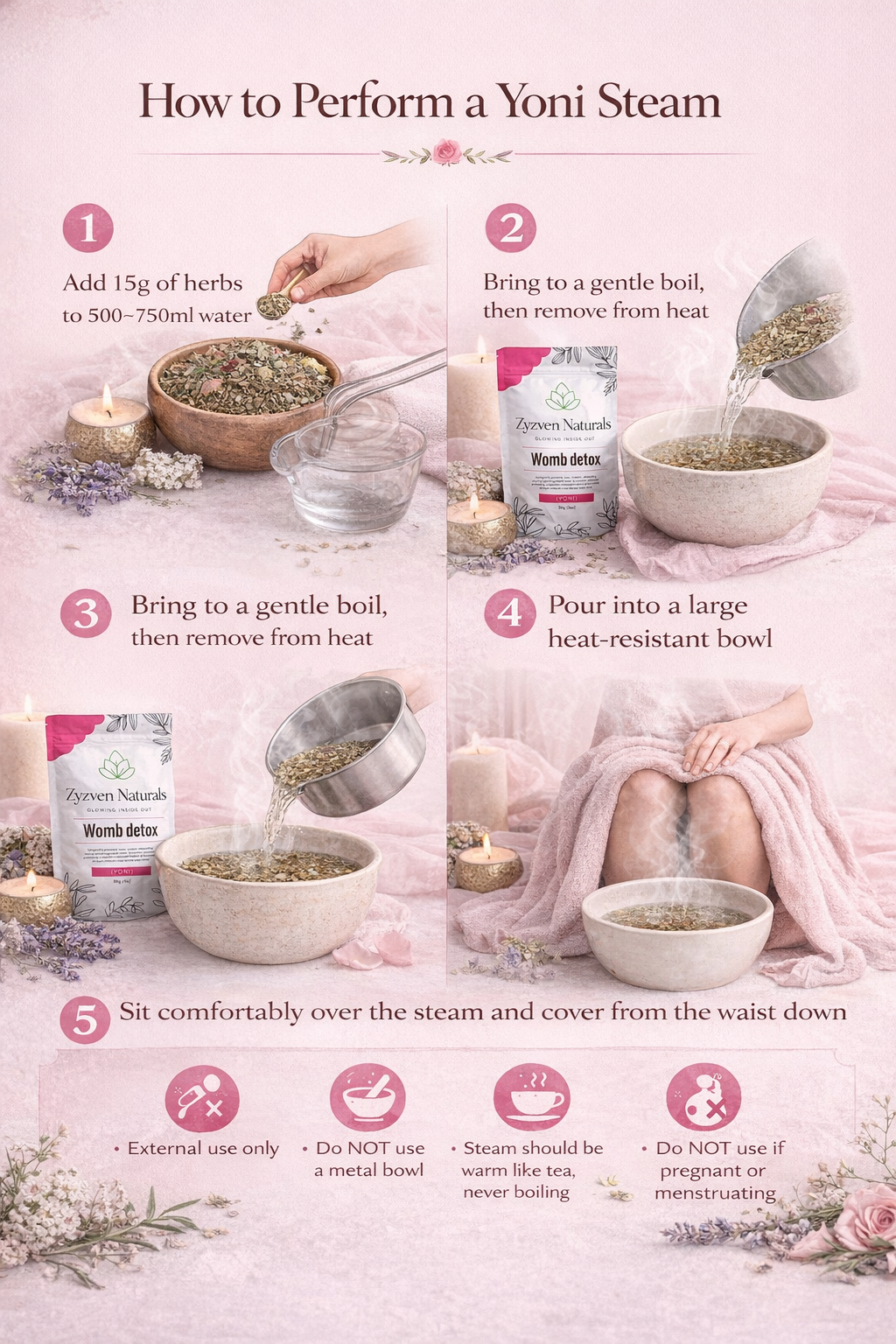 Womb Detox Yoni Steam Blend (80g) | Herbal Vaginal Steam for Women's Wellness & Self-Care