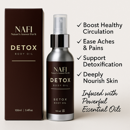 Detox Massage Oil 100ml – Natural Circulation & Muscle Relief
Boost Circulation • Relieve Aches • Detox Naturally