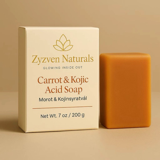 Carrot & Kojic Brightening Soap Bar (200g) | Face & Body Cleanser with Shea Butter, Avocado Oil & Vitamin E