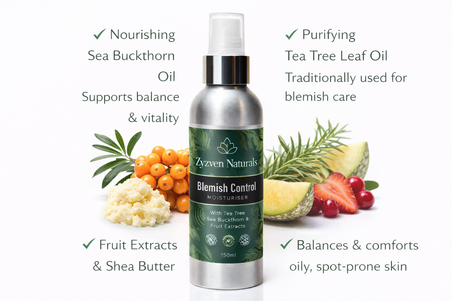 Blemish Control Moisturizer | Organic Face Cream for Oily & Acne-Prone Skin (50ml)