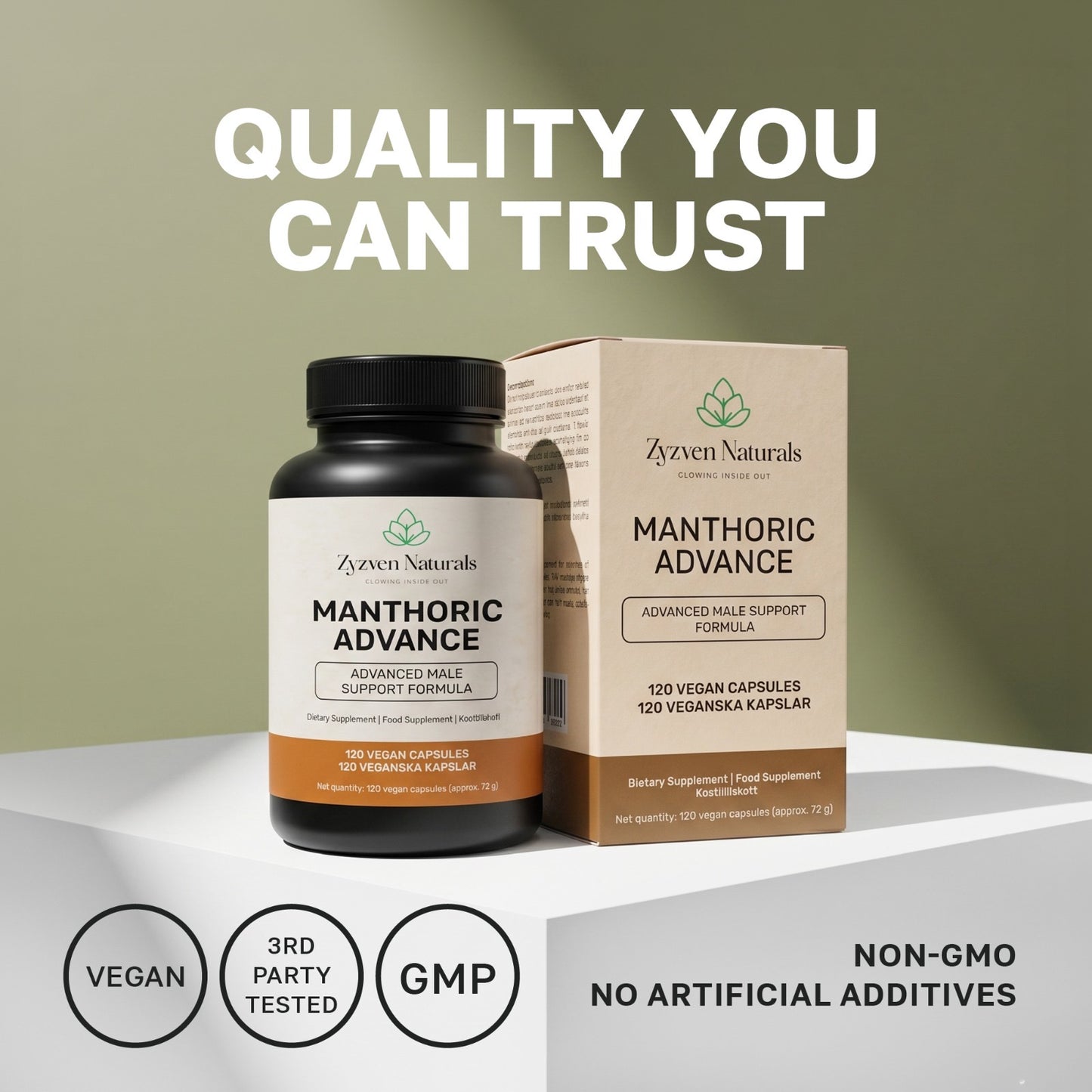 Men's Vitality & Performance Support Capsules (120 Count) | Manthoric Advance
