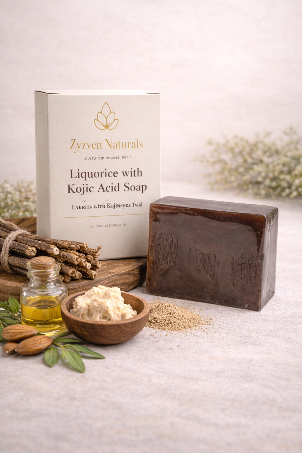 Liquorice & Kojic Brightening Soap Bar (200g) | Face & Body Cleanser with Niacinamide, Vitamin E & Shea Butter