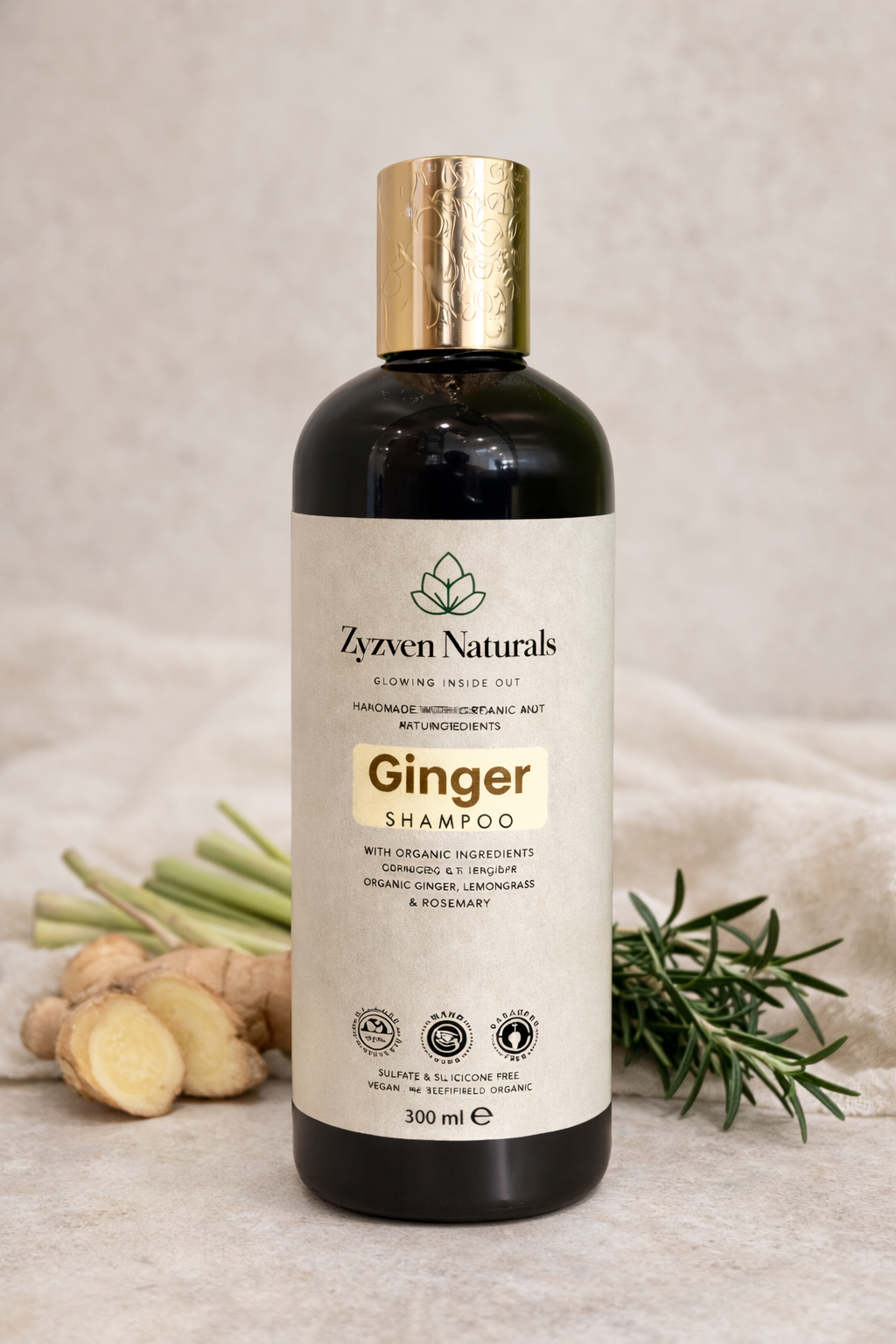 Ginger Shampoo | Organic Botanical Shampoo for Healthy Hair & Scalp