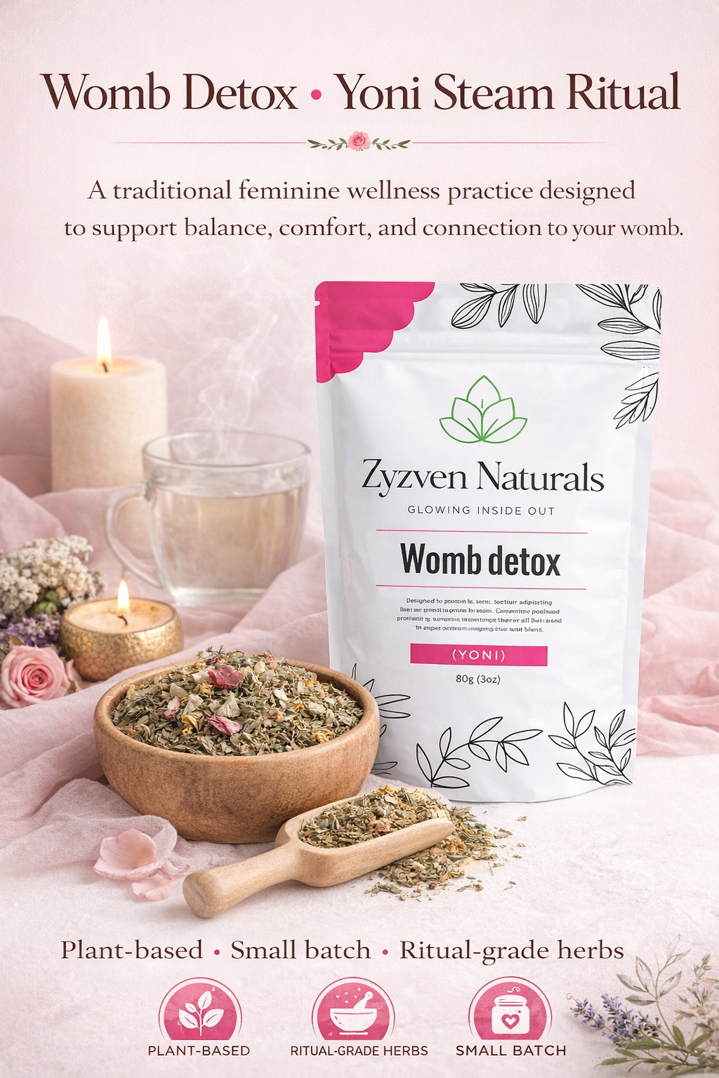 Womb Detox Yoni Steam Blend (80g) | Herbal Vaginal Steam for Women's Wellness & Self-Care