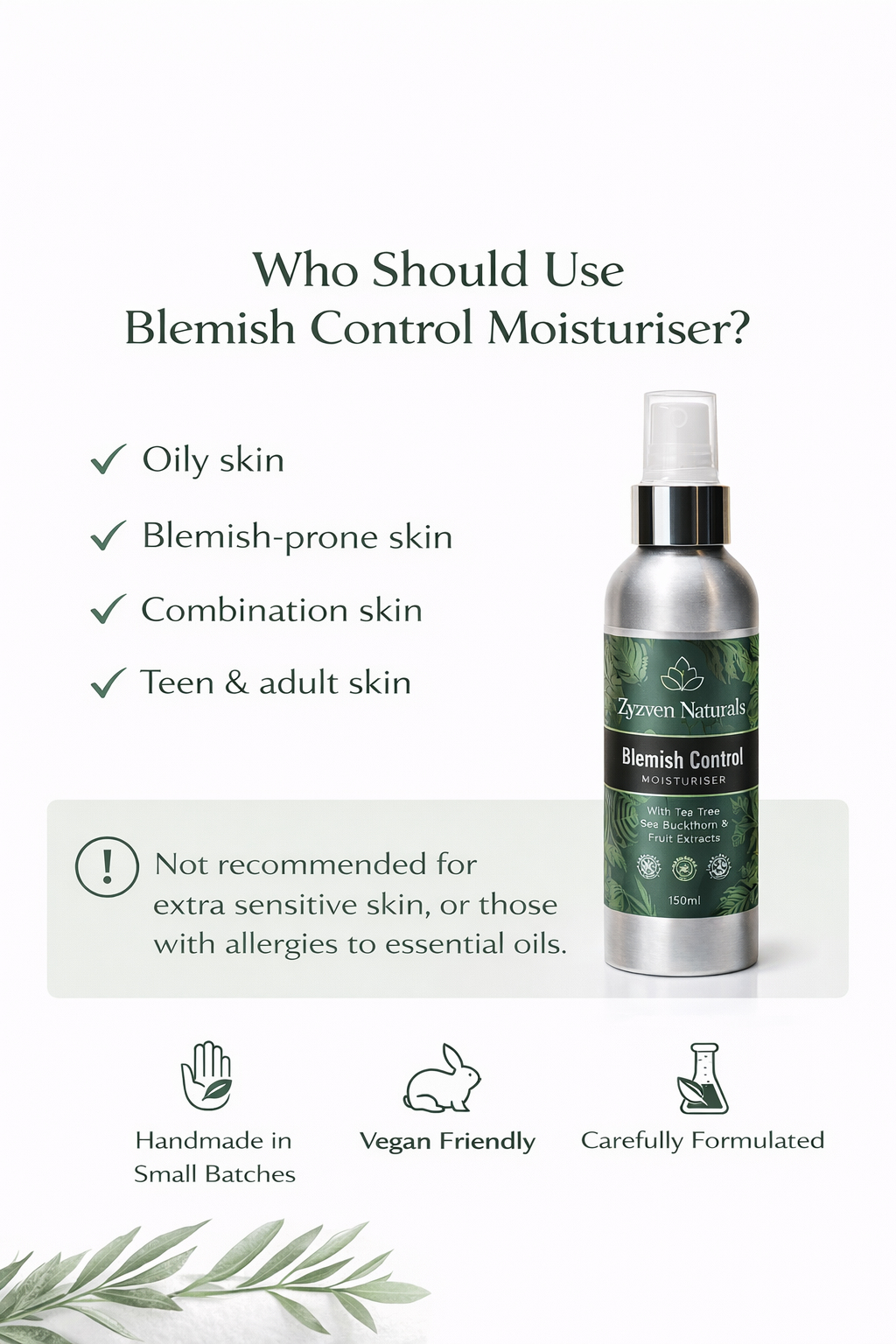 Blemish Control Moisturizer | Organic Face Cream for Oily & Acne-Prone Skin (50ml)