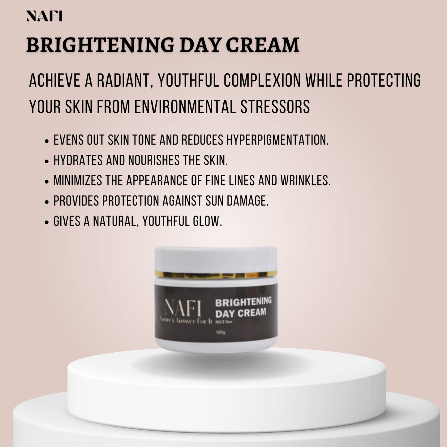 Brightening Day Cream | Organic Daily Moisturizer for Dark Spots & Uneven Skin Tone (50ml)