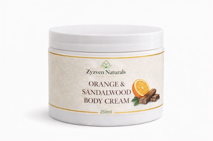 Orange & Sandalwood Body Cream (250ml) | Men's Moisturizer with Shea Butter, Rosehip & Avocado Oil