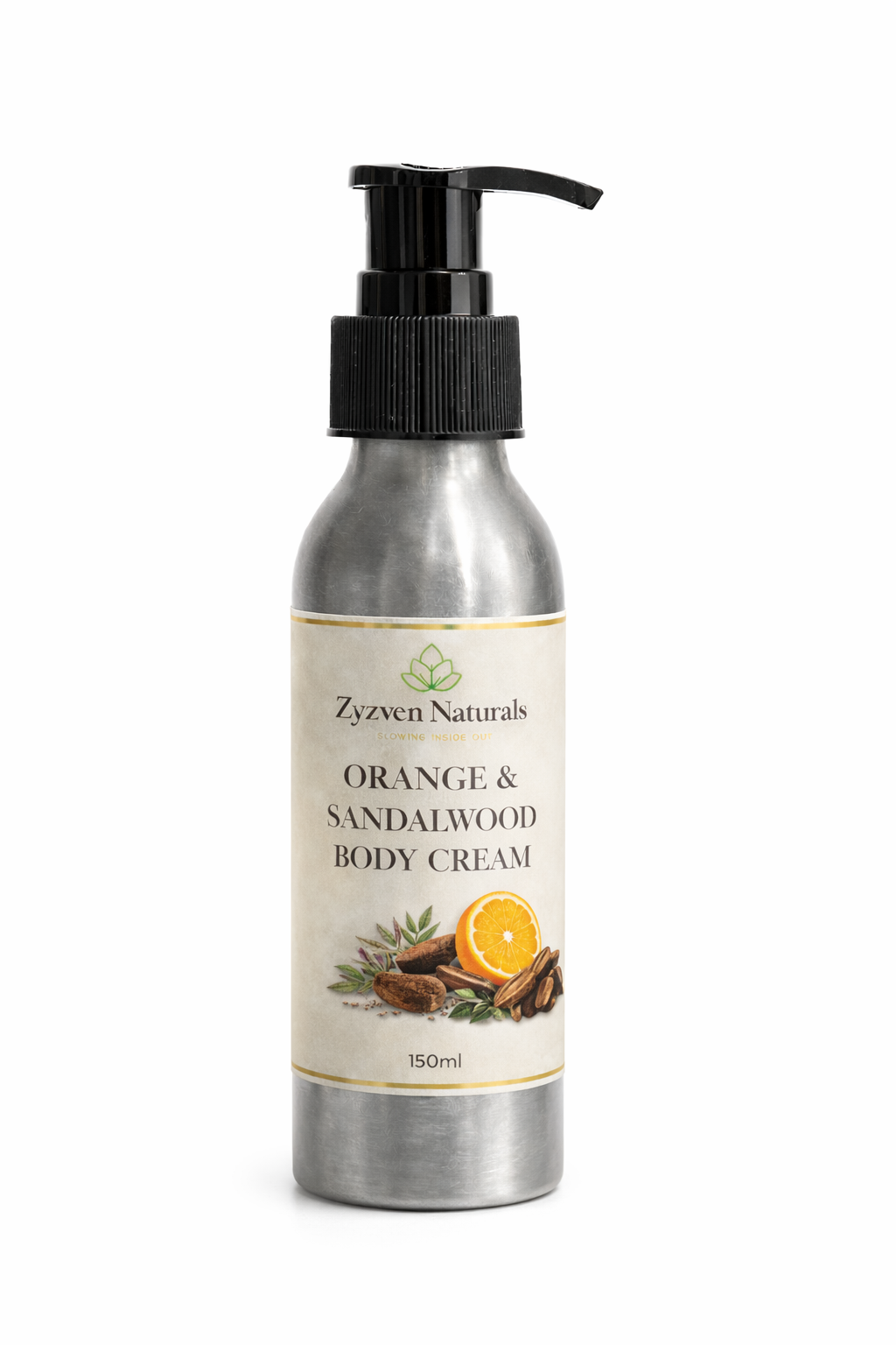 Orange & Sandalwood Body Cream (250ml) | Men's Moisturizer with Shea Butter, Rosehip & Avocado Oil
