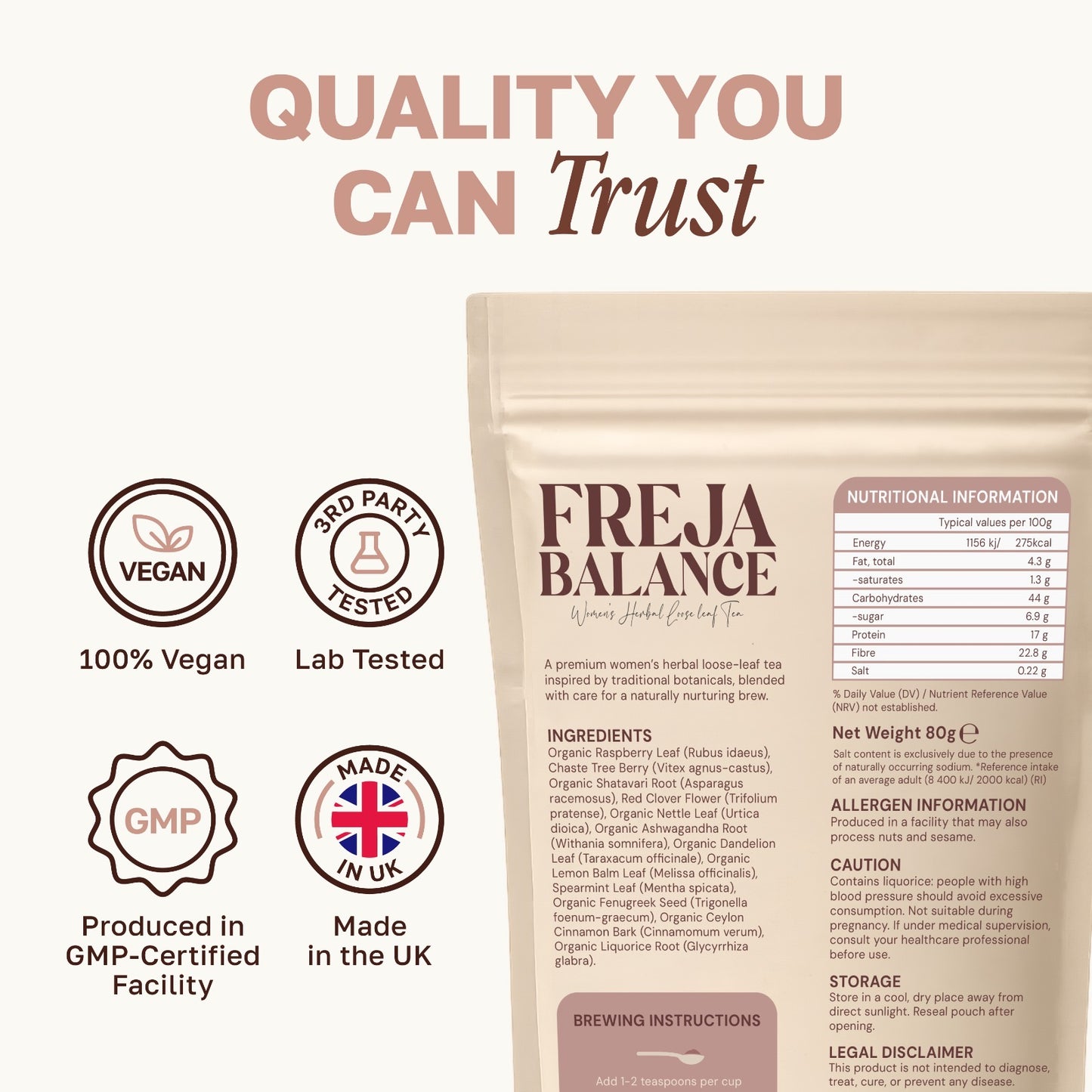 Menopause & Hormonal Wellness Organic Herbal Tea (80g) | Freja Balance