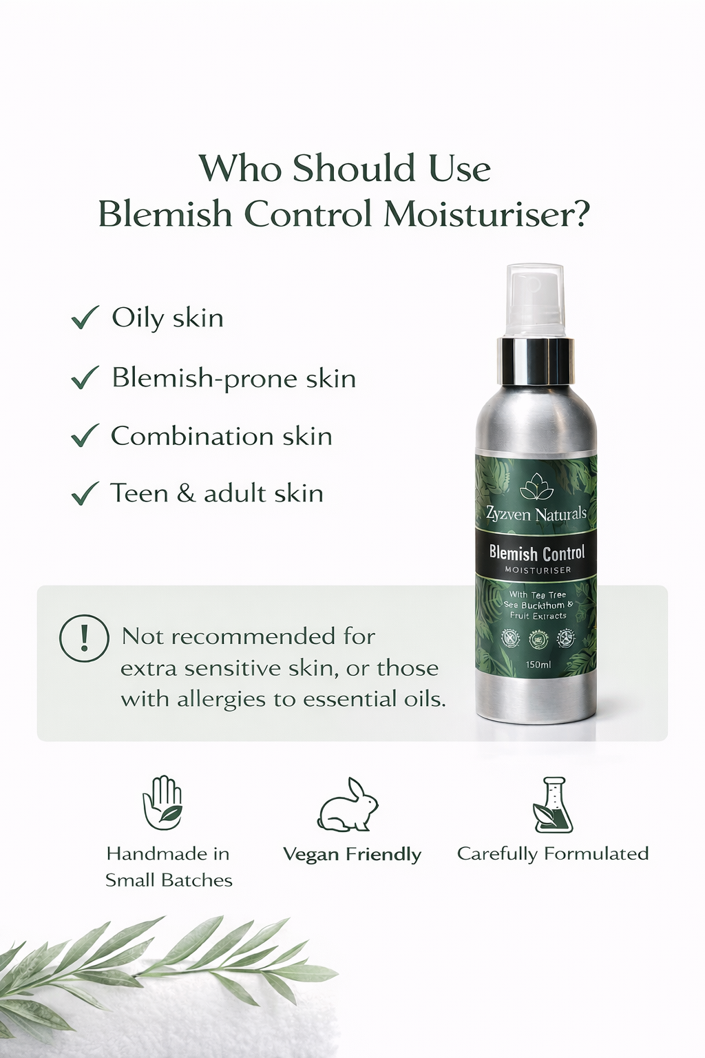 Blemish Control Moisturizer | Organic Face Cream for Oily & Acne-Prone Skin (50ml)