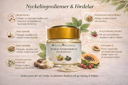 Facial Serum with Kojic Acid | Jharlis | Organic Brightening Serum Cream (50ml)