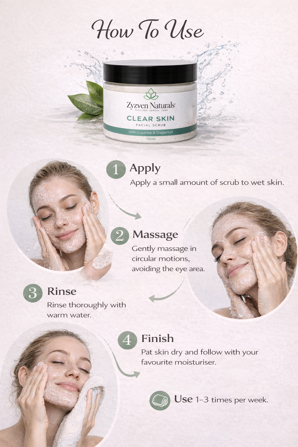 Clear Skin Facial Scrub | Exfoliating Face Scrub for Oily & Blemish-Prone Skin (150ml)