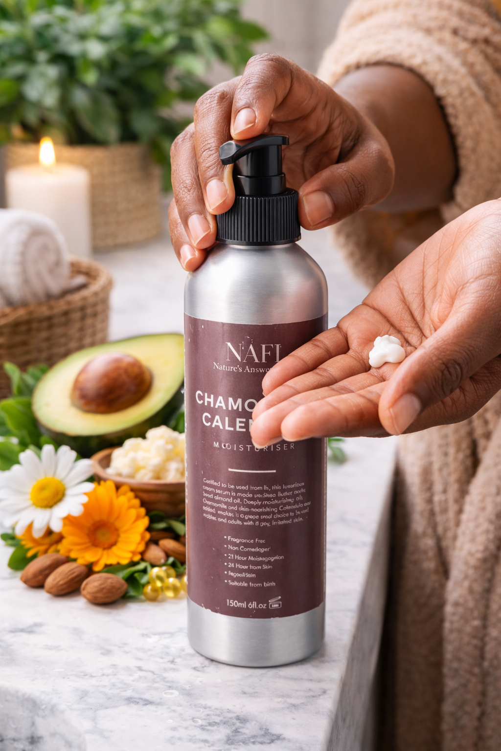 Head-to-Toe Moisturizing Serum | Organic Chamomile & Calendula Moisturizer (150ml)
