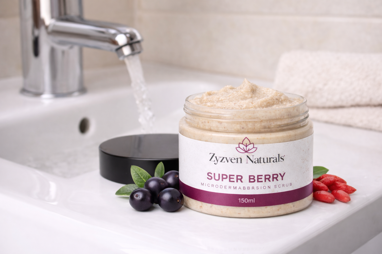 Super Berry Microdermabrasion Scrub | Deep Exfoliating Face Scrub with Acai & Goji (150ml)