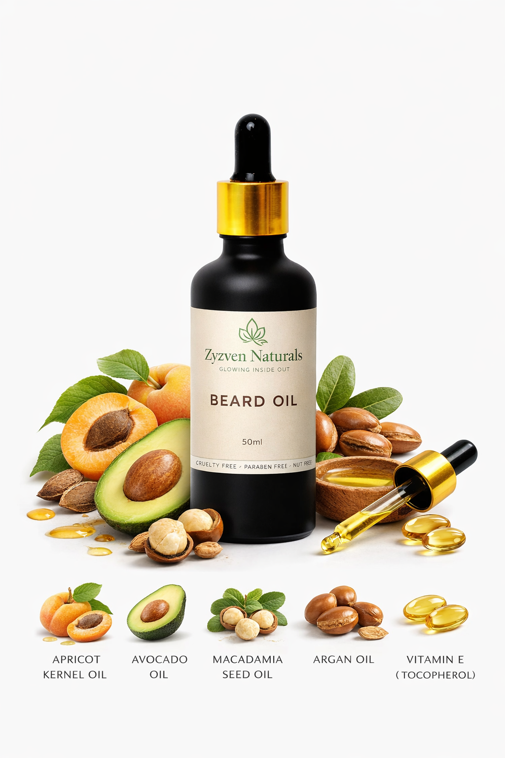 Botanical Beard Oil | Plant-Based Beard Oil for Beard Growth, Softness & Itch Relief (50ml)