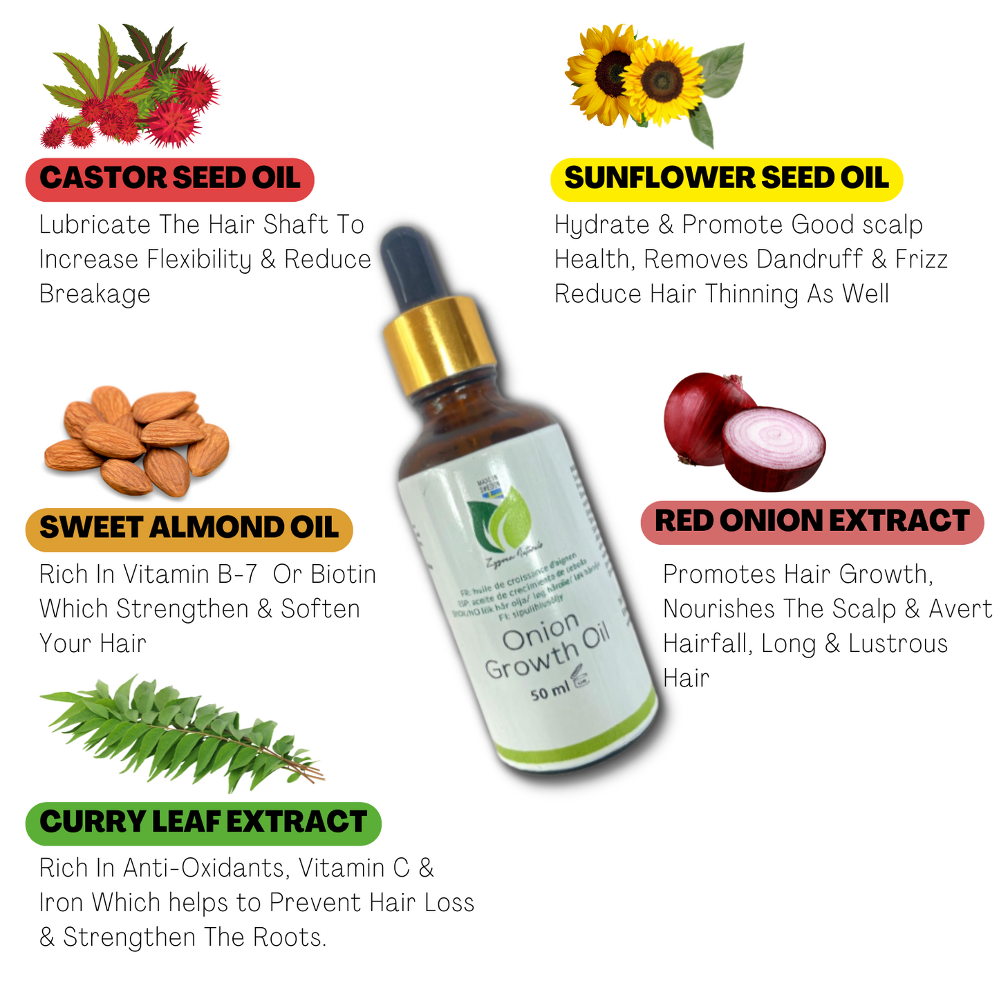 Hair Growth Oil | Organic Botanical Scalp & Hair Treatment (50ml)
