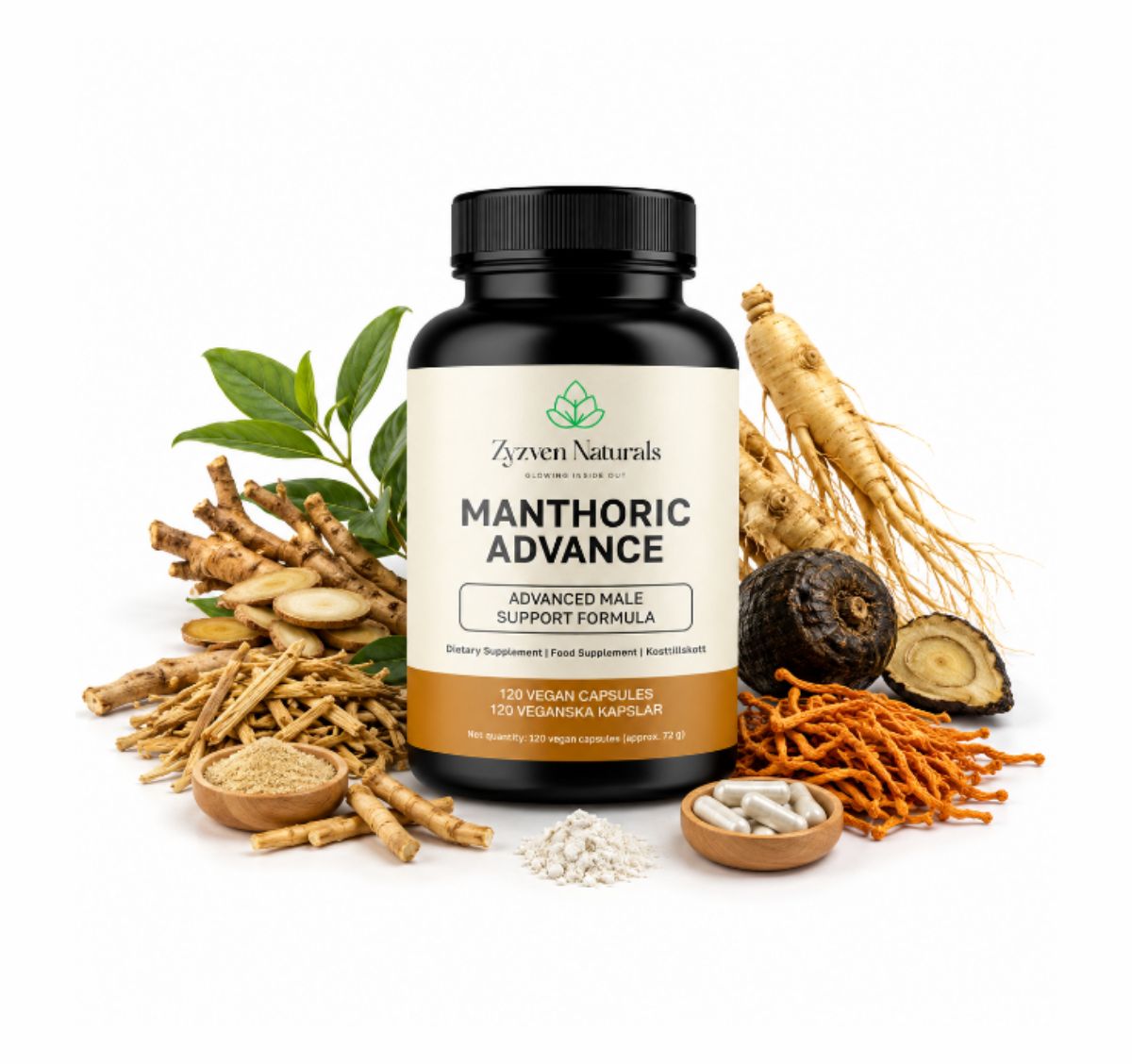 Men's Vitality & Performance Support Capsules (120 Count) | Manthoric Advance