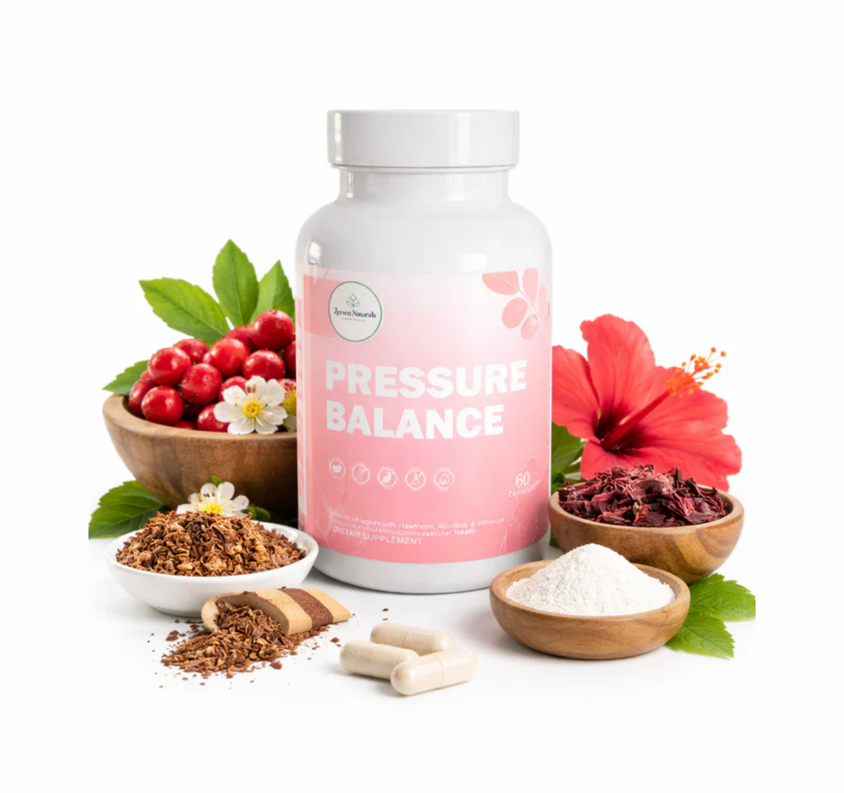 Heart Health Support Capsules (60 Count) | Pressure Balance | Vegan | GMP Certified